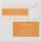 Retro Starbursts Visitekaartje, Tangerine Visitekaartje (Voorkant / Achterkant)