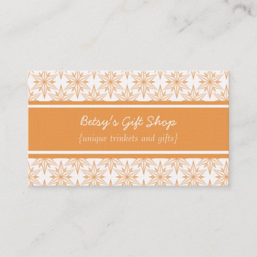 Retro Starbursts Visitekaartje, Tangerine Visitekaartje (Voorkant)
