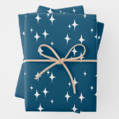 Retro Stardust Starburst Stars Nieuwjaar Inpakpapier Vel (In situ)