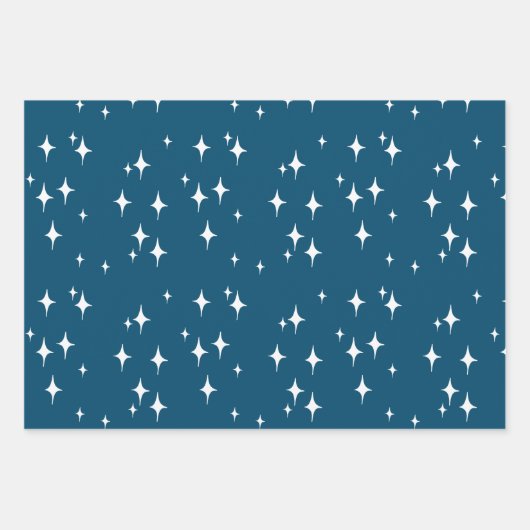 Retro Stardust Starburst Stars Nieuwjaar Inpakpapier Vel (Voorkant)