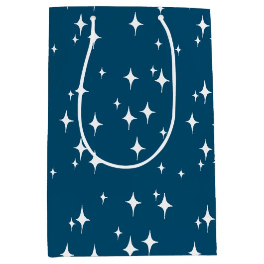 Retro Stardust Starburst Stars Nieuwjaar Medium Cadeauzakje (Voorkant)