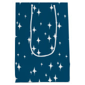 Retro Stardust Starburst Stars Nieuwjaar Medium Cadeauzakje (Achterkant)