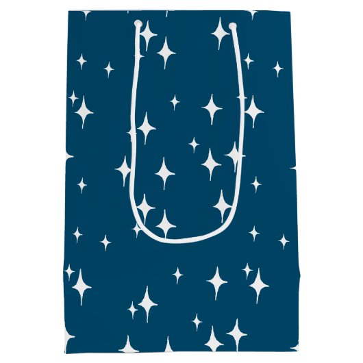 Retro Stardust Starburst Stars Nieuwjaar Medium Cadeauzakje (Achterkant)