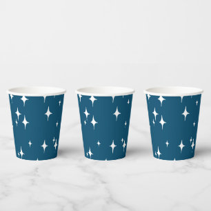 Retro Stardust Starburst Stars Nieuwjaar Papieren Bekers