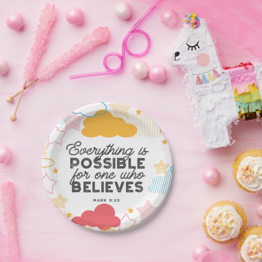 Retro Starry Sky Art Pattern met Bijbelversie Papieren Bordje (Feest)