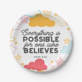 Retro Starry Sky Art Pattern met Bijbelversie Papieren Bordje