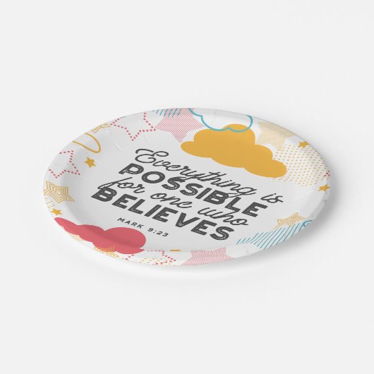 Retro Starry Sky Art Pattern met Bijbelversie Papieren Bordje (Gekanteld)