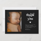 Retro Stars Boy Zwart Geboorte Aankondiging Kaart (Achterkant)