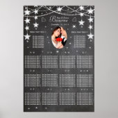 Retro Stars Chalkboard Fotosessiediagram Poster (Voorkant)