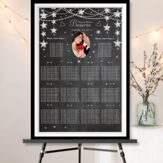 Retro Stars Chalkboard Fotosessiediagram Poster