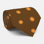 Retro Stars Chocolate Orange Zazzle Stropdas (Opgerold)