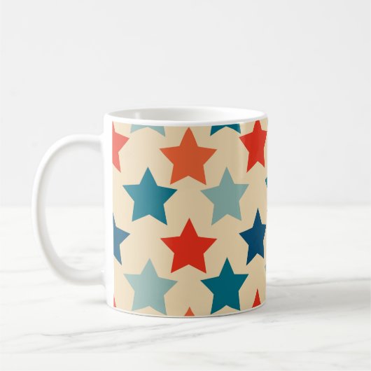 Retro Stars Hippie Boho Funky Kleurrijk Koffiemok (Links)