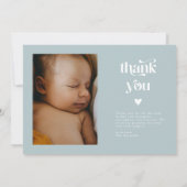 Retro Stars Jongen Blauw Geboorte Aankondiging Kaa (Achterkant)