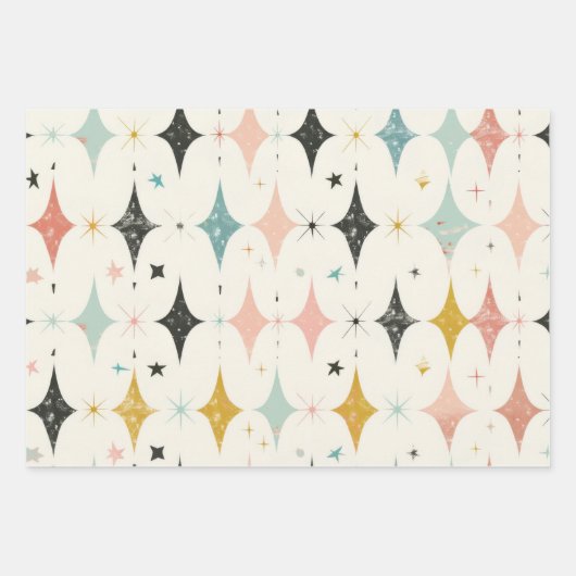 Retro Stars Patroon Inpakpapier Vel (Voorkant 2)