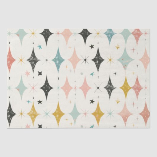 Retro Stars Patroon Tissuepapier (Voorkant)