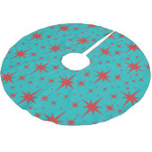 Retro Stars Turquoise en Red Kerstboom Rok (Gekanteld)
