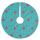 Retro  Stars Turquoise en Red Kerstboom Rok (Voorkant)