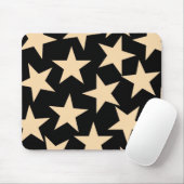 Retro Stars Y2K Pattern with Black Background Muismat (Met muis)