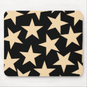 Retro Stars Y2K Pattern with Black Background Muismat (Voorkant)