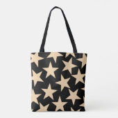 Retro Stars Y2K Pattern with Black Background Tote Bag (Achterkant)