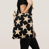 Retro Stars Y2K Pattern with Black Background Tote Bag (Dichtbij)