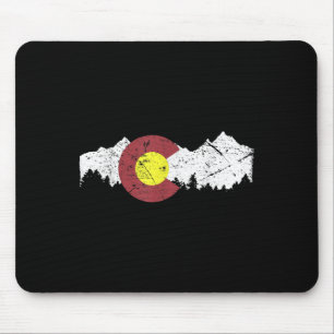 Retro State Flag Colorado Rocky Mountains Skiing A Muismat