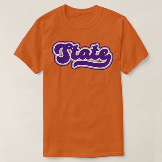Retro State Script Kansas Paarse Trots T-shirt (Design voorkant)