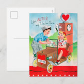 retro  station Valentijn Feestdagenkaart (Voorkant / Achterkant)