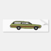 retro station wagon bumpersticker (Voorkant)