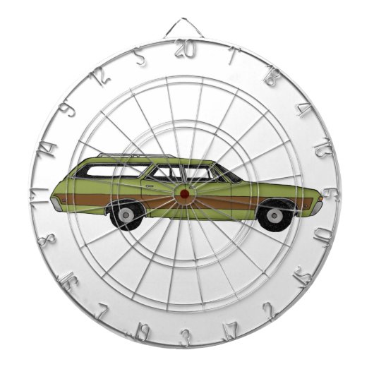 retro station wagon dartbord (Voorkant)
