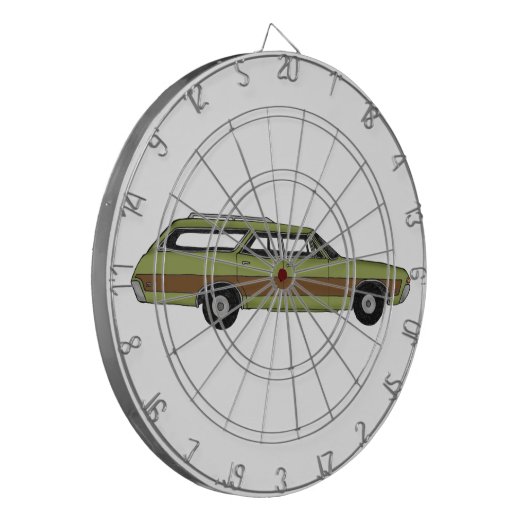 retro station wagon dartbord (Voorkant Links)