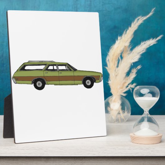 retro station wagon fotoplaat (Zijkant)