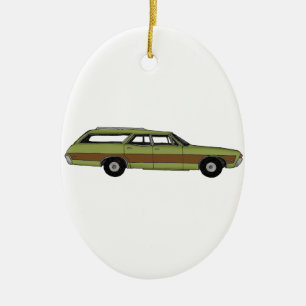retro station wagon keramisch ornament
