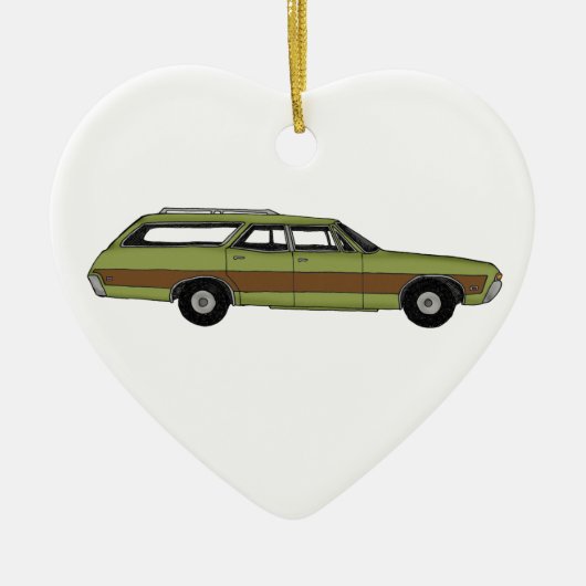 retro station wagon keramisch ornament (Voorkant)