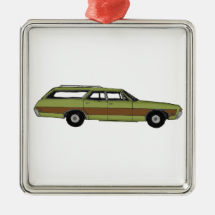 retro station wagon metalen ornament