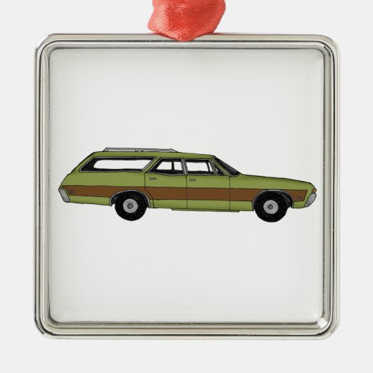retro station wagon metalen ornament (Voorkant)