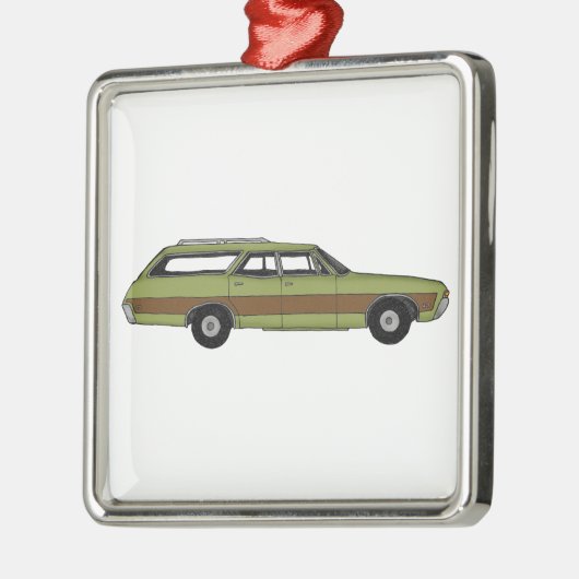 retro station wagon metalen ornament (Links)