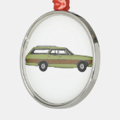 retro station wagon metalen ornament (Links)