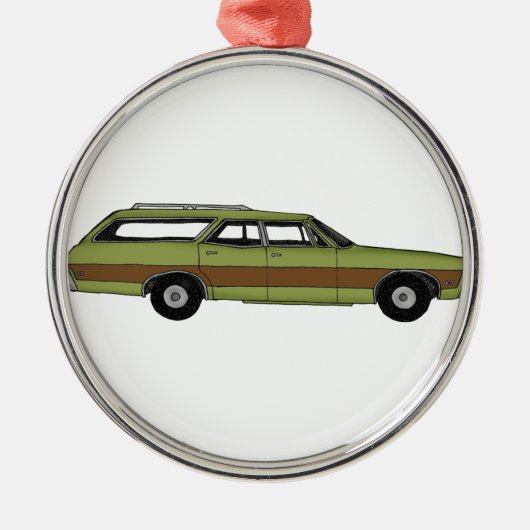 retro station wagon metalen ornament (Voorkant)