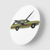 retro station wagon ronde klok (Hoek)