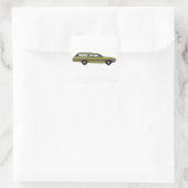 retro station wagon vierkante sticker (Tas)