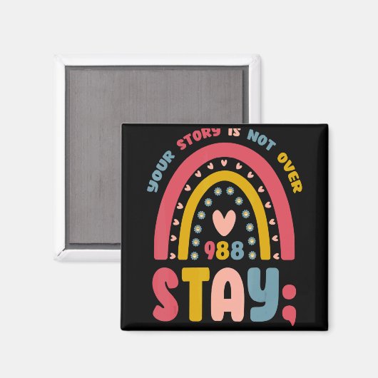 Retro Stay 988 Your Story Is Not Over Suicide Awar Magneet (Voorkant / Achterkant)