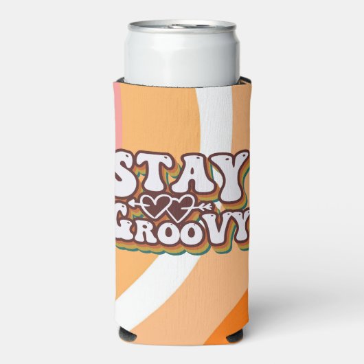 Retro Stay Groovy Seltzer Blikjeskoeler (Seltzer Voorkant)