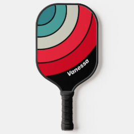 Retro Stealth Cirkel Streep met Naam Pickleball Paddle