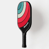Retro Stealth Cirkel Streep met Naam Pickleball Paddle (Links)