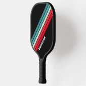 Retro stealth gestreept met naam pickleball paddle (Links)