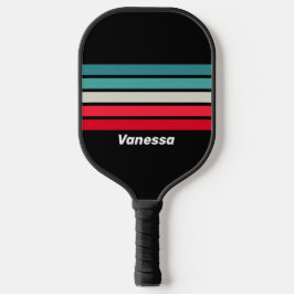 Retro Stealth Over Gestreepte met Naam Pickleball Paddle