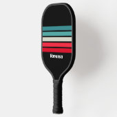 Retro Stealth Over Gestreepte met Naam Pickleball Paddle (Links)