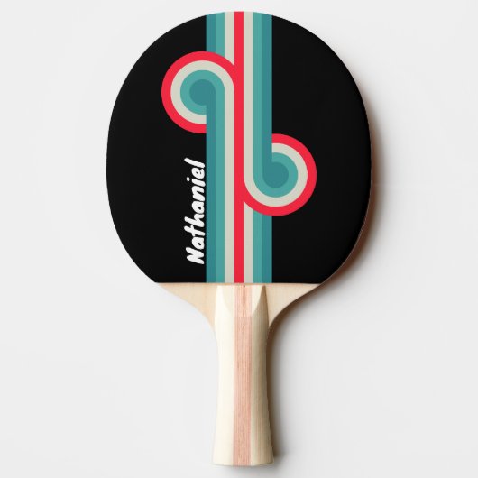 Retro Stealth Rainbow Loop met Naam Tafeltennisbatje (Achterkant)