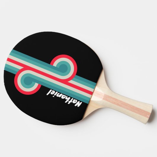 Retro Stealth Rainbow Loop met Naam Tafeltennisbatje (Zijkant)